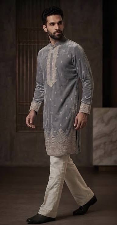 Pastel pink men's kurta